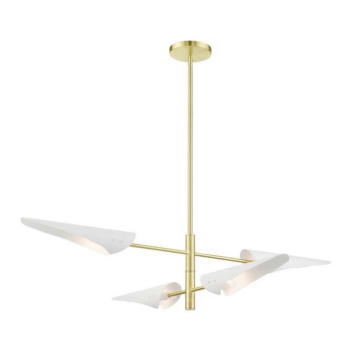 Livex Lighting 49494-12 Four Light Chandelier, Satin Brass
