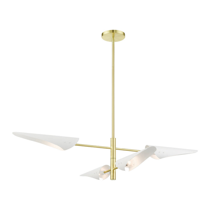 Livex Lighting 49494-12 Four Light Chandelier, Satin Brass