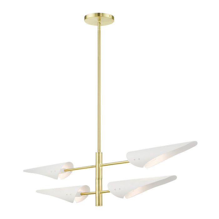 Livex Lighting 49494-12 Four Light Chandelier, Satin Brass
