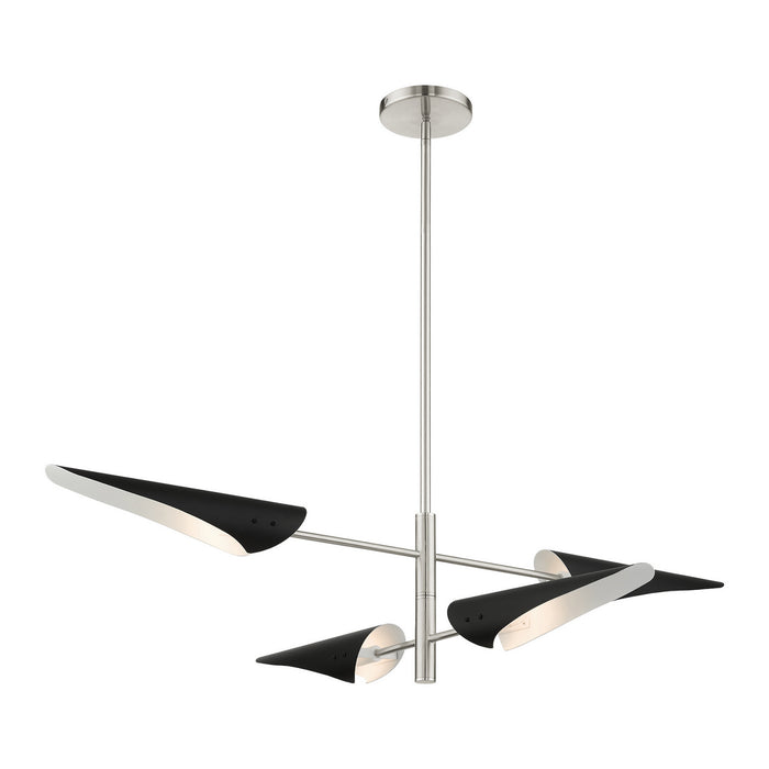 Livex Lighting 49494-91 Four Light Chandelier, Brushed Nickel
