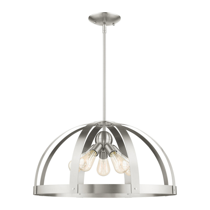 Livex Lighting 49645-91 Five Light Chandelier, Brushed Nickel