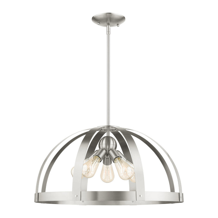 Livex Lighting 49645-91 Five Light Chandelier, Brushed Nickel