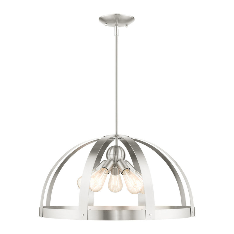 Livex Lighting 49645-91 Five Light Chandelier, Brushed Nickel