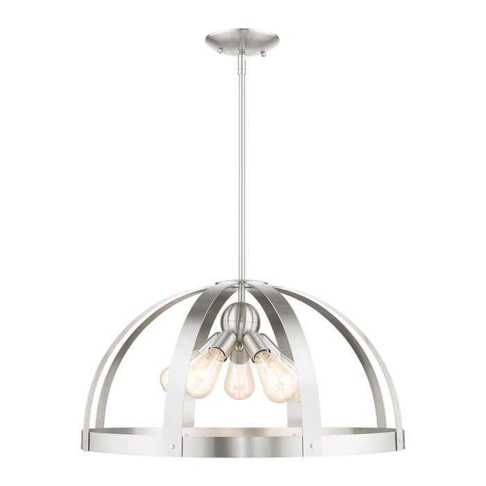 Livex Lighting 49645-91 Five Light Chandelier, Brushed Nickel
