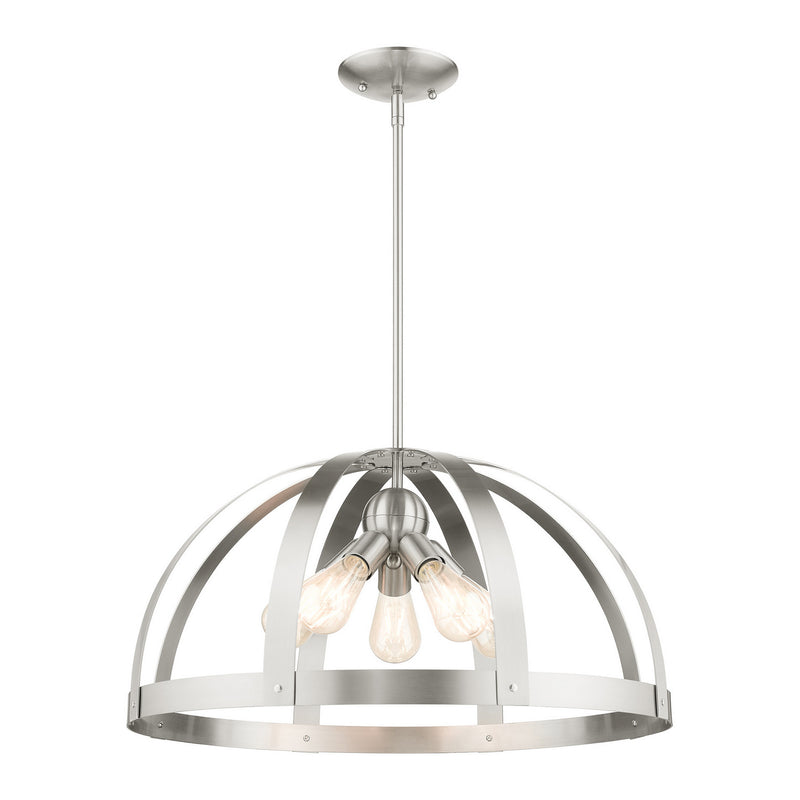 Livex Lighting 49645-91 Five Light Chandelier, Brushed Nickel