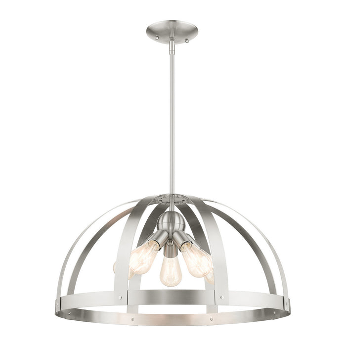 Livex Lighting 49645-91 Five Light Chandelier, Brushed Nickel