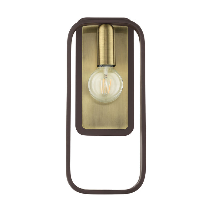 Livex Lighting 49742-07 One Light Wall Sconce, Bronze w/ Antique Brasss