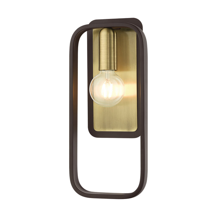 Livex Lighting 49742-07 One Light Wall Sconce, Bronze w/ Antique Brasss