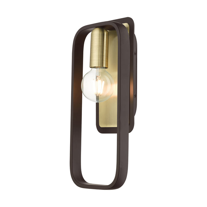 Livex Lighting 49742-07 One Light Wall Sconce, Bronze w/ Antique Brasss