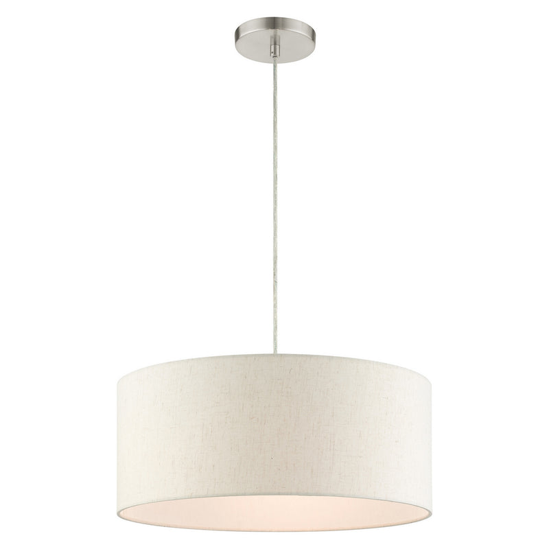 Livex Lighting 49802-91 Three Light Pendant, Brushed Nickel