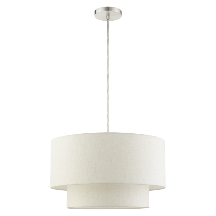 Livex Lighting 49803-91 Three Light Pendant, Brushed Nickel