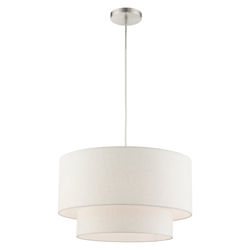 Livex Lighting 49803-91 Three Light Pendant, Brushed Nickel