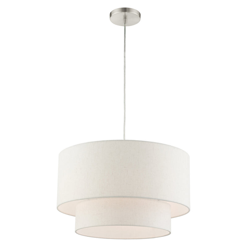 Livex Lighting 49803-91 Three Light Pendant, Brushed Nickel