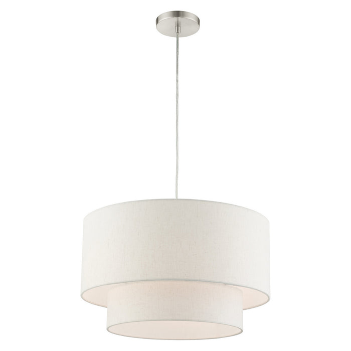 Livex Lighting 49803-91 Three Light Pendant, Brushed Nickel