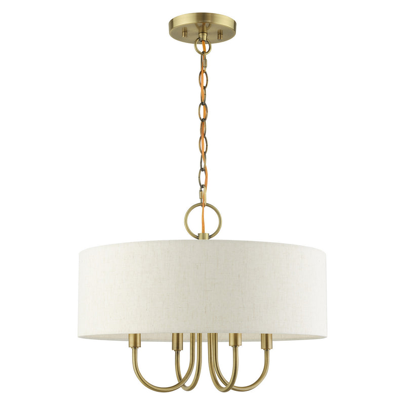 Livex Lighting 49804-01 Four Light Chandelier, Antique Brass