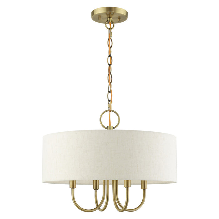 Livex Lighting 49804-01 Four Light Chandelier, Antique Brass