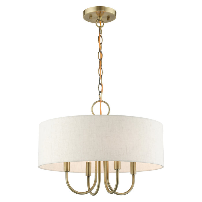 Livex Lighting 49804-01 Four Light Chandelier, Antique Brass