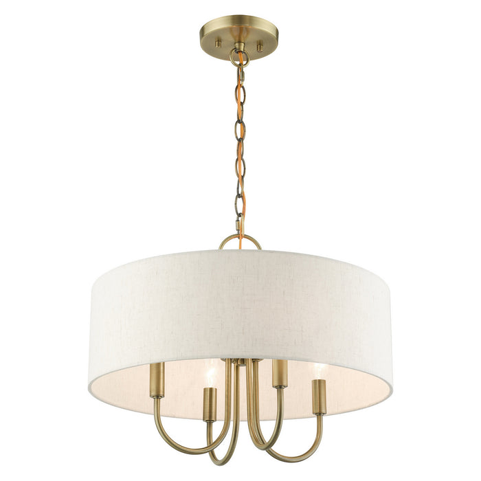 Livex Lighting 49804-01 Four Light Chandelier, Antique Brass