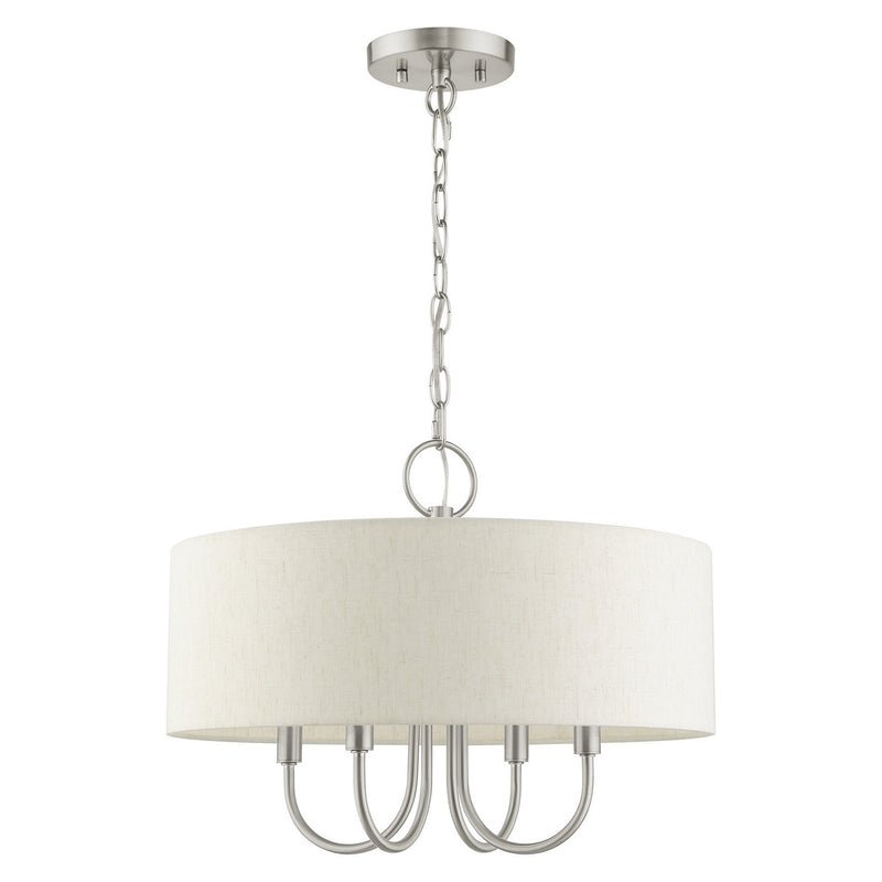 Livex Lighting 49804-91 Four Light Chandelier, Brushed Nickel