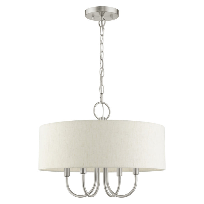Livex Lighting 49804-91 Four Light Chandelier, Brushed Nickel