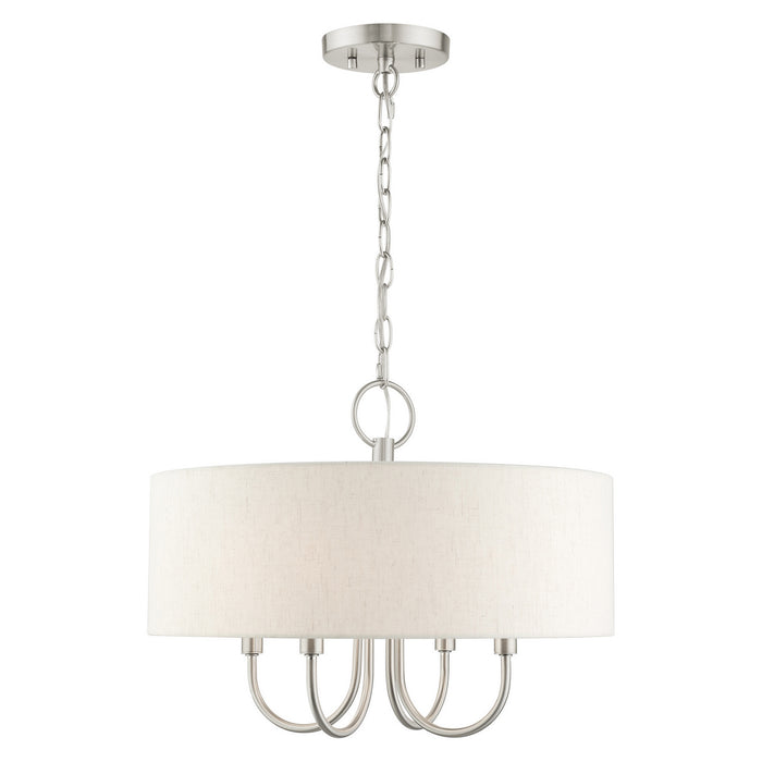 Livex Lighting 49804-91 Four Light Chandelier, Brushed Nickel