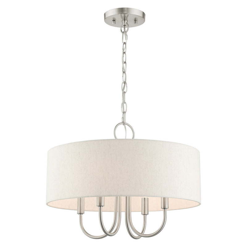 Livex Lighting 49804-91 Four Light Chandelier, Brushed Nickel