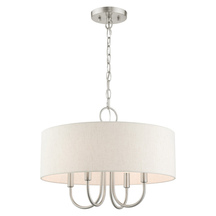 Livex Lighting 49804-91 Four Light Chandelier, Brushed Nickel