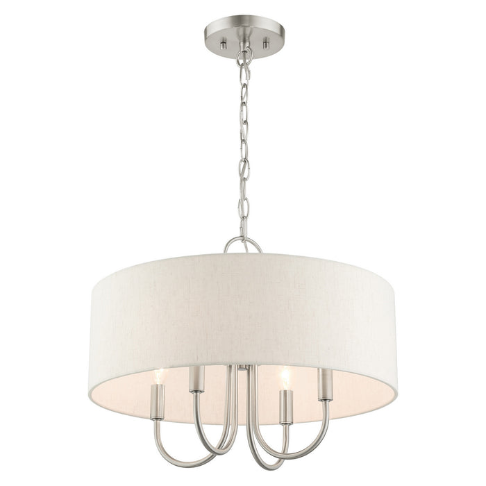 Livex Lighting 49804-91 Four Light Chandelier, Brushed Nickel