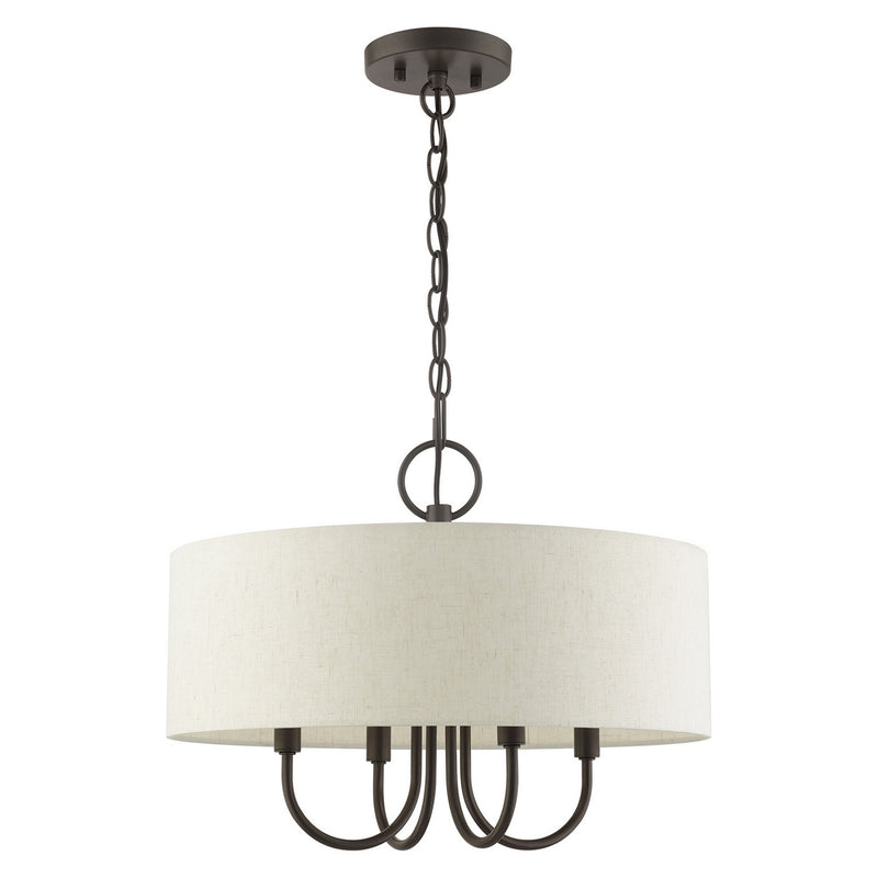 Livex Lighting 49804-92 Four Light Chandelier, English Bronze