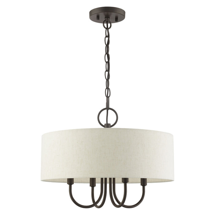 Livex Lighting 49804-92 Four Light Chandelier, English Bronze