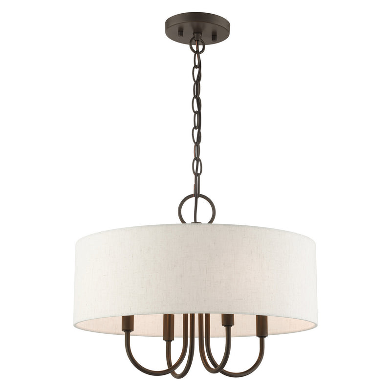 Livex Lighting 49804-92 Four Light Chandelier, English Bronze