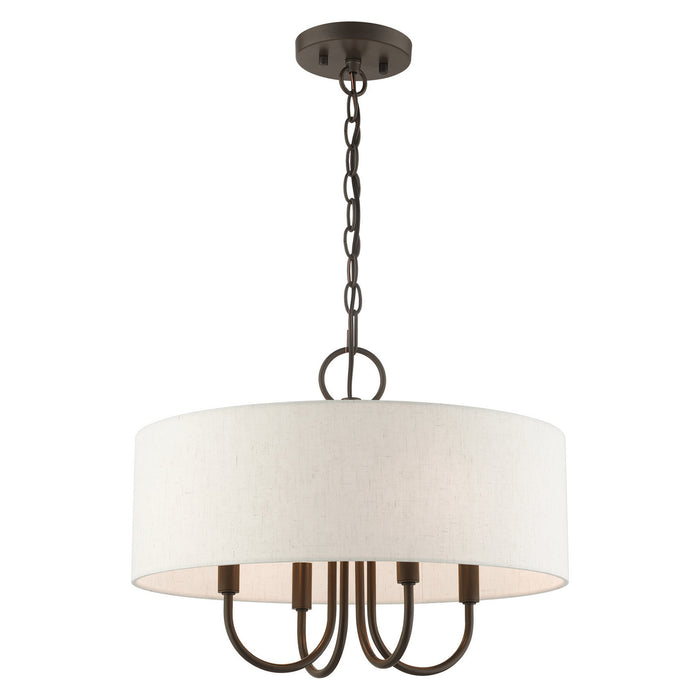 Livex Lighting 49804-92 Four Light Chandelier, English Bronze