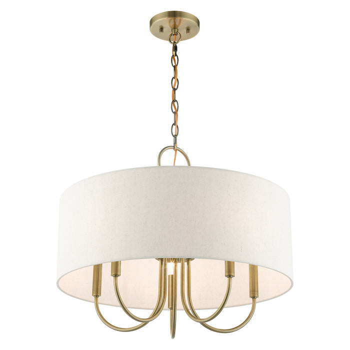 Livex Lighting 49805-01 Five Light Chandelier, Antique Brass