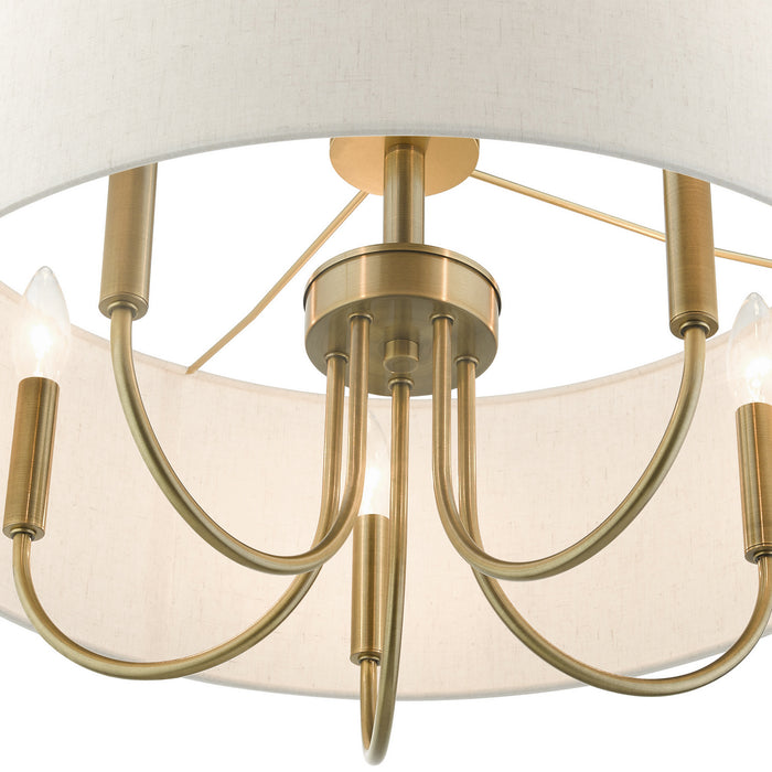 Livex Lighting 49805-01 Five Light Chandelier, Antique Brass