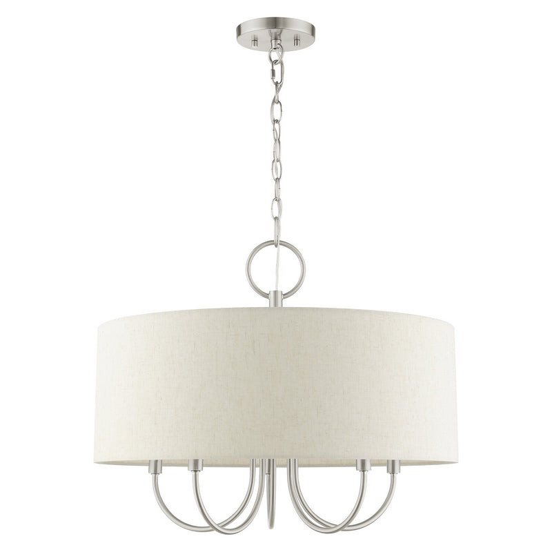Livex Lighting 49805-91 Five Light Chandelier, Brushed Nickel