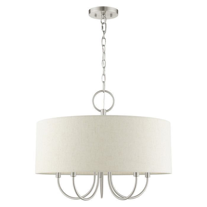 Livex Lighting 49805-91 Five Light Chandelier, Brushed Nickel