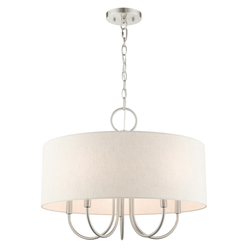 Livex Lighting 49805-91 Five Light Chandelier, Brushed Nickel