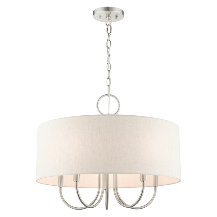 Livex Lighting 49805-91 Five Light Chandelier, Brushed Nickel