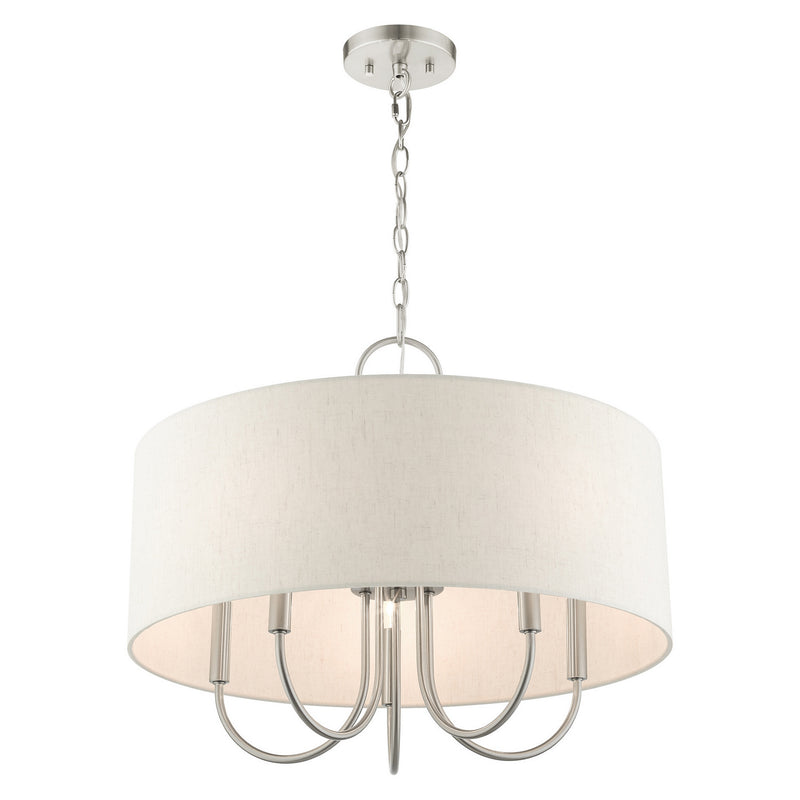 Livex Lighting 49805-91 Five Light Chandelier, Brushed Nickel