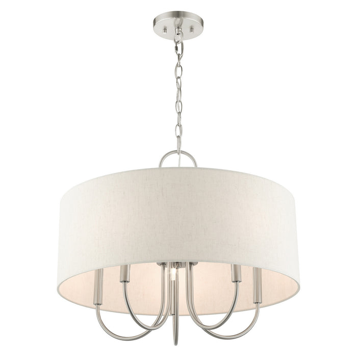 Livex Lighting 49805-91 Five Light Chandelier, Brushed Nickel