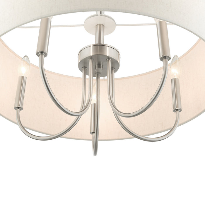Livex Lighting 49805-91 Five Light Chandelier, Brushed Nickel
