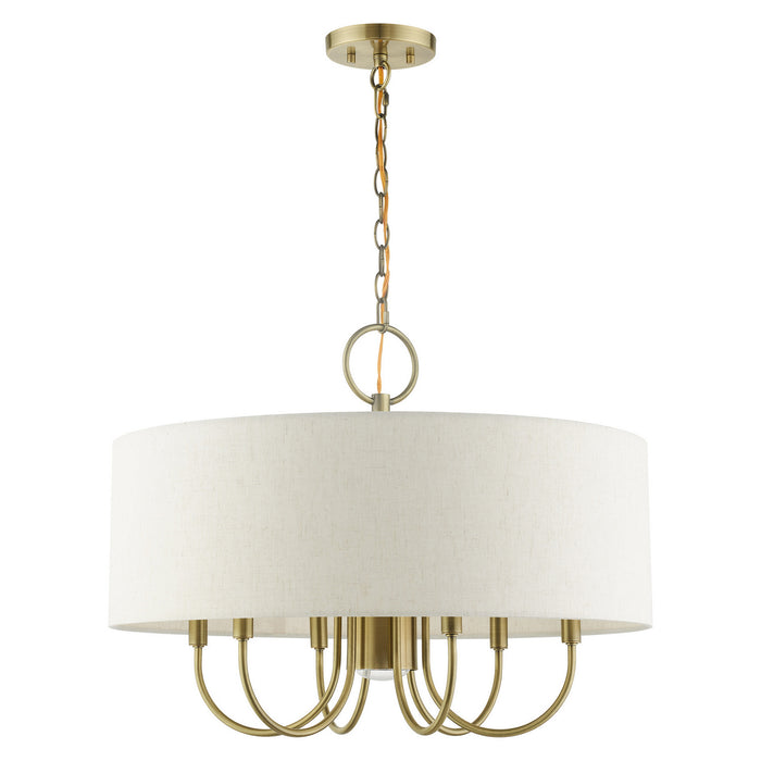 Livex Lighting 49806-01 Seven Light Chandelier, Antique Brass
