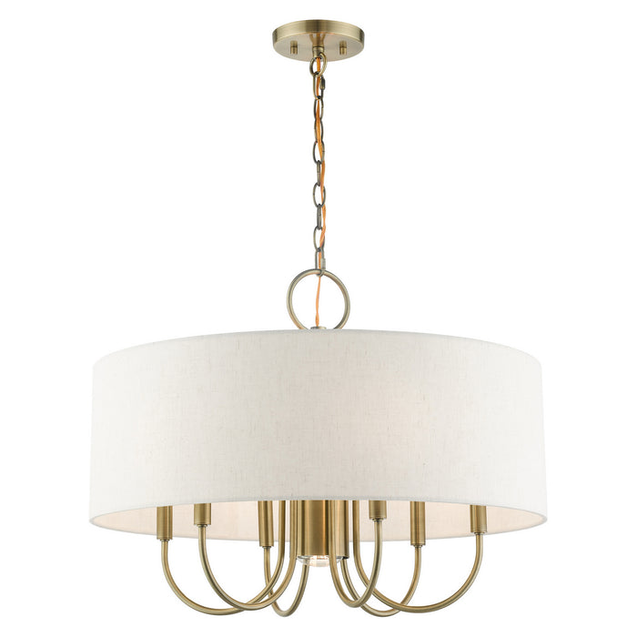 Livex Lighting 49806-01 Seven Light Chandelier, Antique Brass