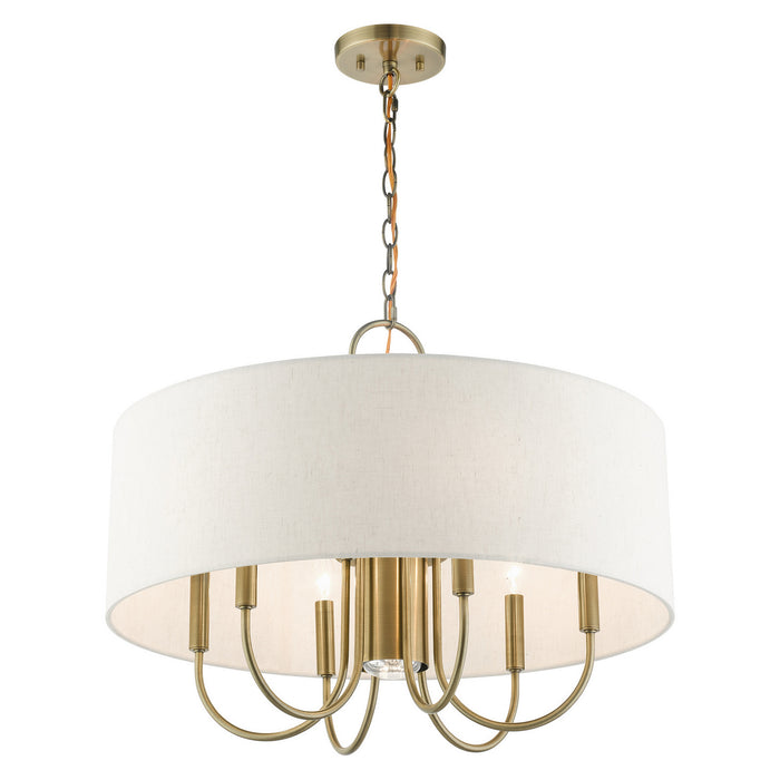 Livex Lighting 49806-01 Seven Light Chandelier, Antique Brass
