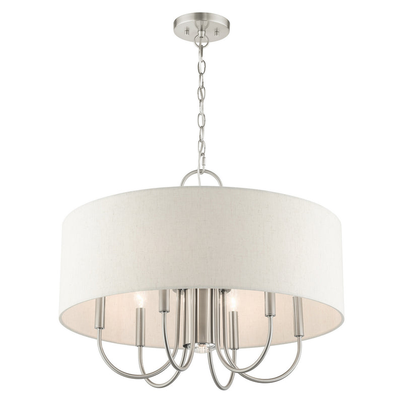 Livex Lighting 49806-91 Seven Light Chandelier, Brushed Nickel