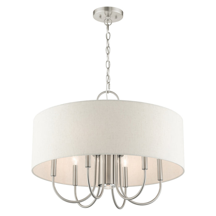Livex Lighting 49806-91 Seven Light Chandelier, Brushed Nickel