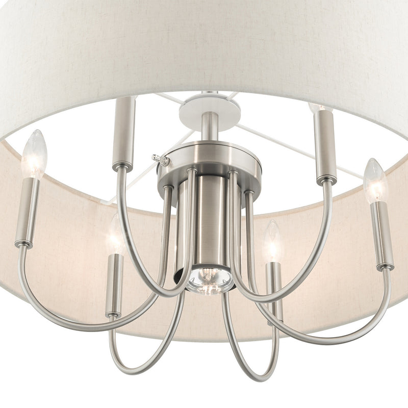 Livex Lighting 49806-91 Seven Light Chandelier, Brushed Nickel
