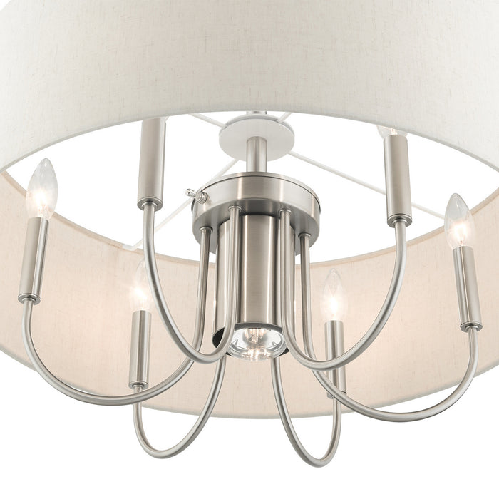 Livex Lighting 49806-91 Seven Light Chandelier, Brushed Nickel