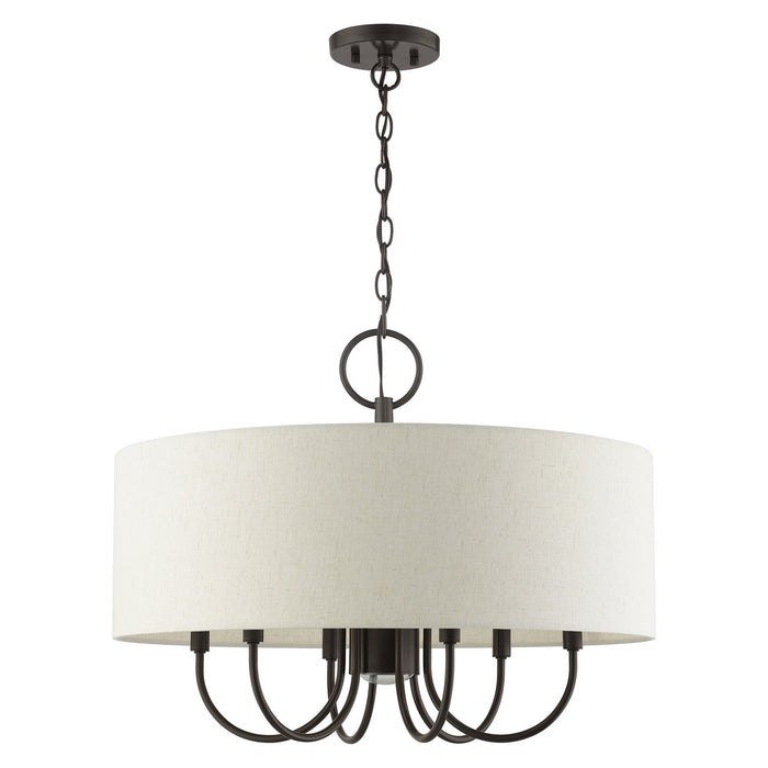 Livex Lighting 49806-92 Seven Light Chandelier, English Bronze