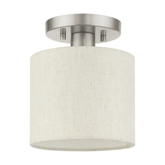 Livex Lighting 49807-91 One Light Semi Flush Mount, Brushed Nickel